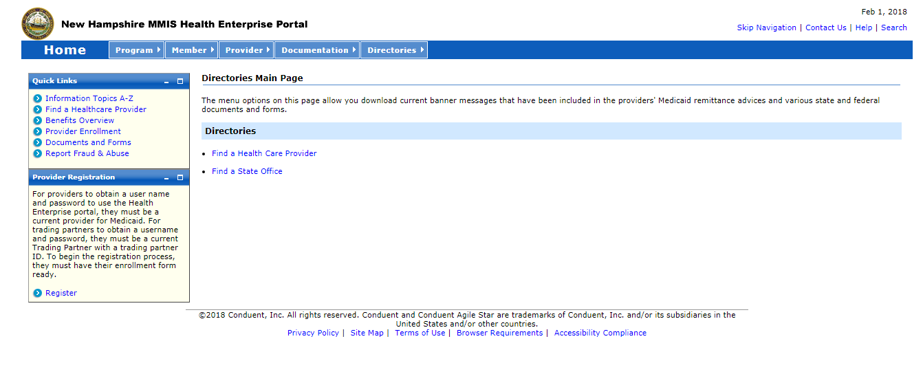 Landing page example