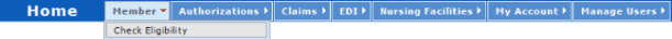 Provider menu with a sub-menu